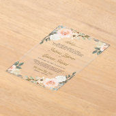 Invitations En Acrylique Soft Pastel Peach Floral Islamic Muslim Wedding (Poser)
