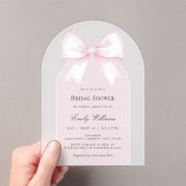 Invitations En Acrylique Soft Pastel Rose Ribbon Bow Fête des mariées (In situ (ordinateur de poche))