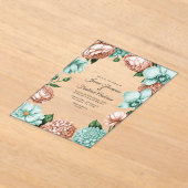 Invitations En Acrylique Soft Peach & Mint Modern Botanical Wedding (Poser)