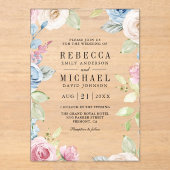 Invitations En Acrylique Soft Spring Floral Wedding (Recto)