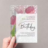Invitations En Acrylique Soft tulipes élégant anniversaire (In situ (ordinateur de poche))