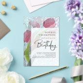 Invitations En Acrylique Soft tulipes élégant anniversaire (Insitu (Mariage))