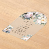 Invitations En Acrylique Soft White Peony with Eucalyptus Bachelorette (Poser)