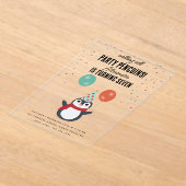 Invitations En Acrylique Soirée Anniversaire de enfant aux oiseaux d'hiver (Poser)