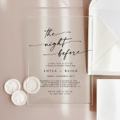 Invitations En Acrylique Soirée Boho Clear Acrylique Avant Le Dîner De Répé