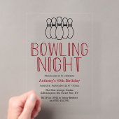Invitations En Acrylique Soirée Bowling Moderne pour Anniversaire (In situ (ordinateur de poche))