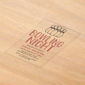 Invitations En Acrylique Soirée Bowling Moderne pour Anniversaire (Poser)