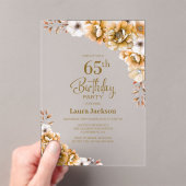 Invitations En Acrylique Soirée de 65e anniversaire de l'Orange (In situ (ordinateur de poche))