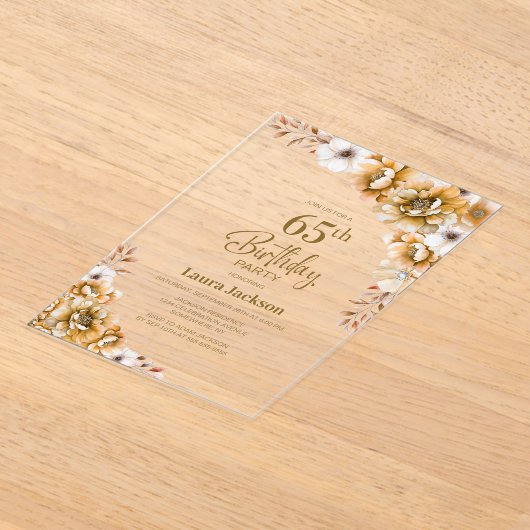 Invitations En Acrylique Soirée de 65e anniversaire de l'Orange (Poser)