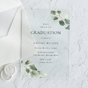 Invitations En Acrylique Soirée de célébration de la feuille verte