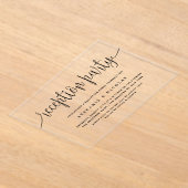 Invitations En Acrylique Soirée de mariage de calligraphie noire (Poser)