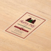 Invitations En Acrylique Soirée de Noël Arbre de Noël Motif Panier Élégant (Poser)