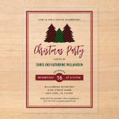 Invitations En Acrylique Soirée de Noël Arbre de Noël Motif Panier Élégant (Recto)