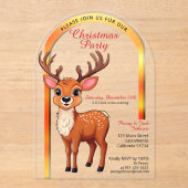 Invitations En Acrylique Soirée de Noël aux rennes (Recto)