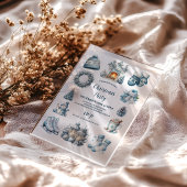 Invitations En Acrylique Soirée de Noël bleu rustique