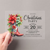 Invitations En Acrylique Soirée de Noël de cowboy Western (In situ (ordinateur de poche))