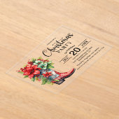 Invitations En Acrylique Soirée de Noël de cowboy Western (Poser)