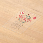 Invitations En Acrylique Soirée de Noël élégante (Poser)