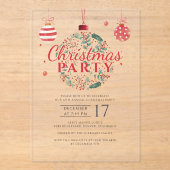 Invitations En Acrylique Soirée de Noël élégante (Recto)