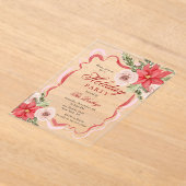 Invitations En Acrylique Soirée de Noël Florale Coquette (Poser)