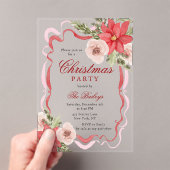 Invitations En Acrylique Soirée de Noël Florale Coquette (In situ (ordinateur de poche))