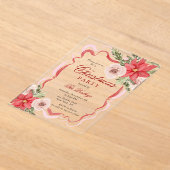 Invitations En Acrylique Soirée de Noël Florale Coquette (Poser)