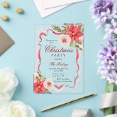 Invitations En Acrylique Soirée de Noël Florale Coquette (Insitu (Mariage))