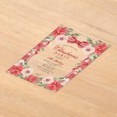 Invitations En Acrylique Soirée de Noël Florale Coquette (Poser)