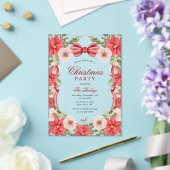 Invitations En Acrylique Soirée de Noël Florale Coquette (Insitu (Mariage))