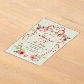 Invitations En Acrylique Soirée de Noël Florale Coquette (Poser)