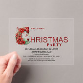 Invitations En Acrylique Soirée de Noël rouge (In situ (ordinateur de poche))