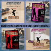 Invitations En Acrylique Soirée de skateboard graffiti urbain