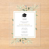 Invitations En Acrylique Soirée Florale de verdure élégante (Recto)