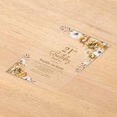 Invitations En Acrylique Soirée Florale Orange 21e anniversaire (Poser)