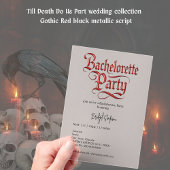 Invitations En Acrylique soirée gothique de bachelorette - Script métal rou