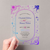 Invitations En Acrylique Soleil céleste et mariage de lune (In situ (ordinateur de poche))