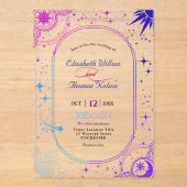 Invitations En Acrylique Soleil céleste et mariage de lune (Recto)