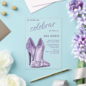 Invitations En Acrylique Sophisticated Amethyst Spanish Feminine Birthday  (Insitu (Mariage))