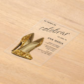 Invitations En Acrylique Sophisticated Gold Spanish Feminine Birthday  (Poser)