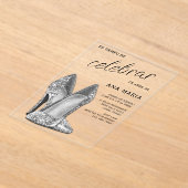 Invitations En Acrylique Sophisticated Silver Spanish Feminine Birthday  (Poser)