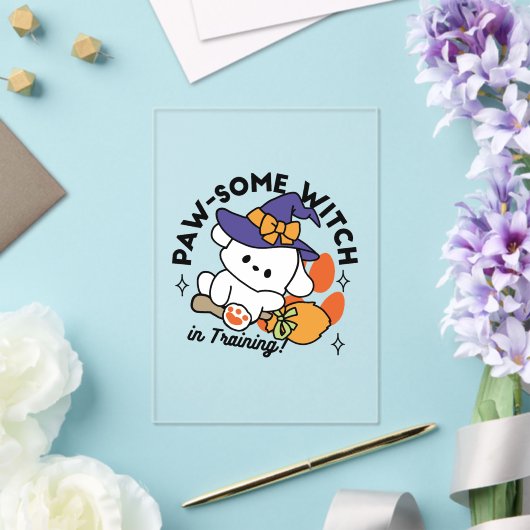 Invitations En Acrylique Sorcière à mâcher en entraînement - Chien d'Hallow (Insitu (Mariage))