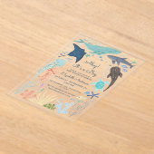 Invitations En Acrylique Sous La Mer Ahoy ! C'est un garçon (Poser)