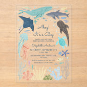 Invitations En Acrylique Sous La Mer Ahoy ! C'est un garçon (Recto)