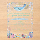 Invitations En Acrylique Sous la mer | Baby shower à thème océanique (Recto)