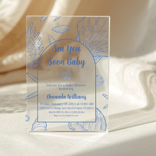 Invitations En Acrylique Sous l'océan Vous arrivez bientôt Garçon Baby Show