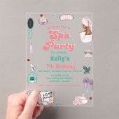 Invitations En Acrylique Spa Anniversaire Pamper Party Anniversaire (In situ (ordinateur de poche))