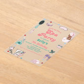 Invitations En Acrylique Spa Anniversaire Pamper Party Anniversaire (Poser)