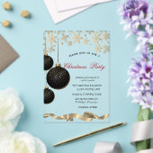 Invitations En Acrylique Sparkle Snowflakes Black Balls Corporate Christmas (Insitu (Mariage))