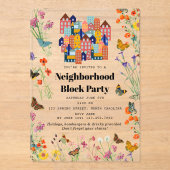 Invitations En Acrylique Spring Neighborhood BBQ Block Party (Recto)