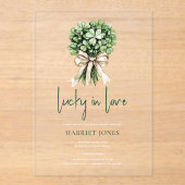 Invitations En Acrylique St Patrick’s Bridal Shower Clover Bouquet (Recto)